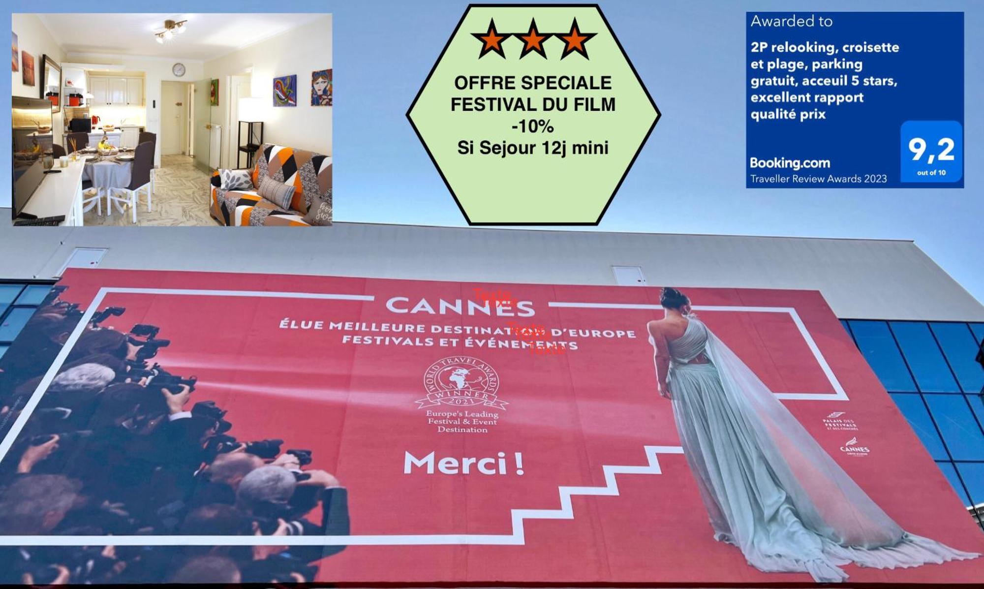 Offre Speciale Festival Film Si Sejour Superieur 12J , 2P Croisette, Grande Terrasse, Parking Gratuit, Calme, Accueil 5 Etoiles, Excellent Rapport Qualite-Prix Канны Экстерьер фото